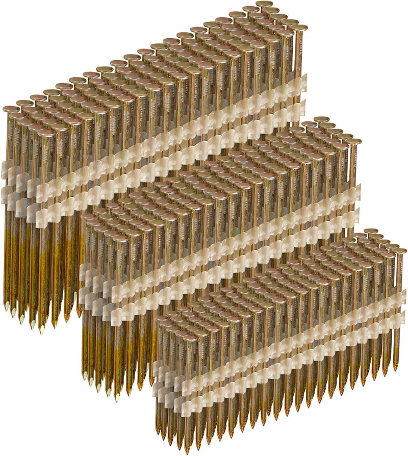 SITLDY Framing Nails 21 Degree 3 SIZES (3-1/2"+3.0"+ 2-3/8", 150 per Size) Full Round Head EG Smooth Shank, 450 Count Assorted Size, for Pneumatic, Electric 20 to 22 Degree Framing Nailer - Image 1